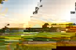 Sand bunker on a golf course