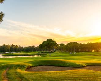 Sand bunker on a golf course