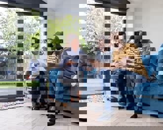 Couple buying house with agent