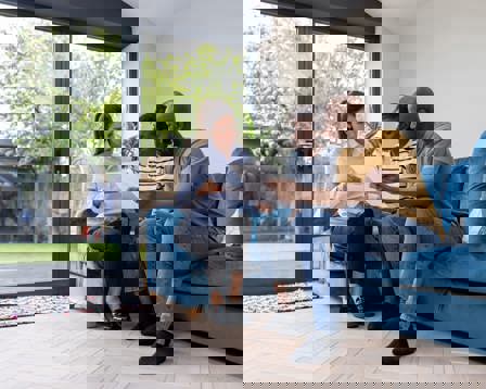 Couple buying house with agent