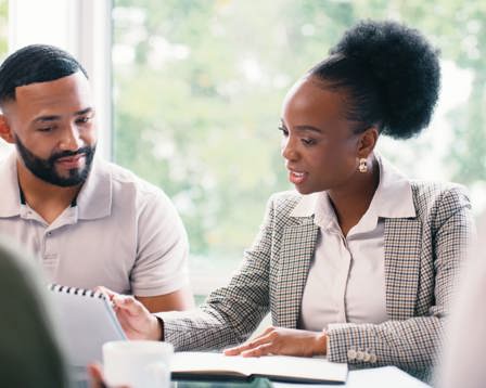 Business team meeting strategy discussion and startup revenue planning