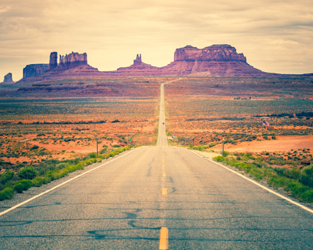 burning road on a hot sunny day