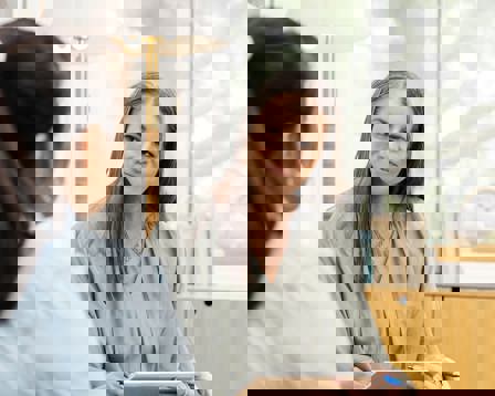 Counselor listening to client