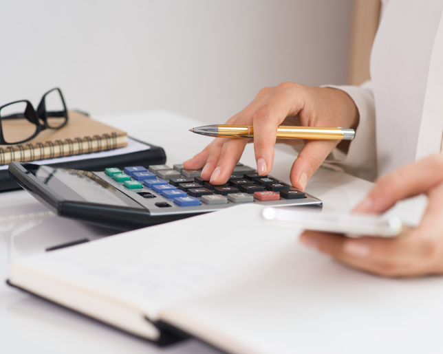 Using calculator and smartphone