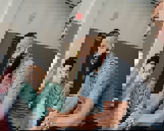 Therapists support group meeting