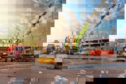 Industrial machines construction site