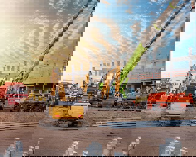 Industrial machines construction site