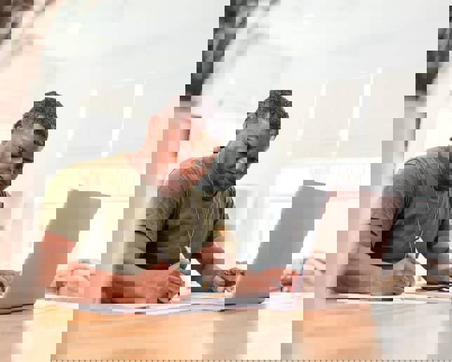 Soldier learning at military home