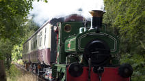 Steam engine on deeside railway