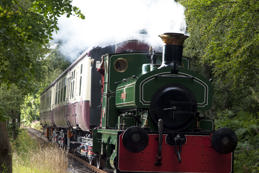 Steam engine on deeside railway