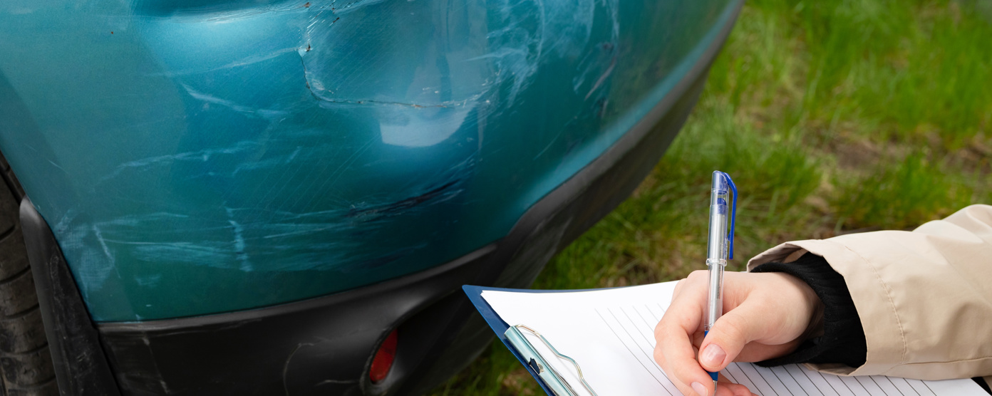 Damaged car bumper insurance claim