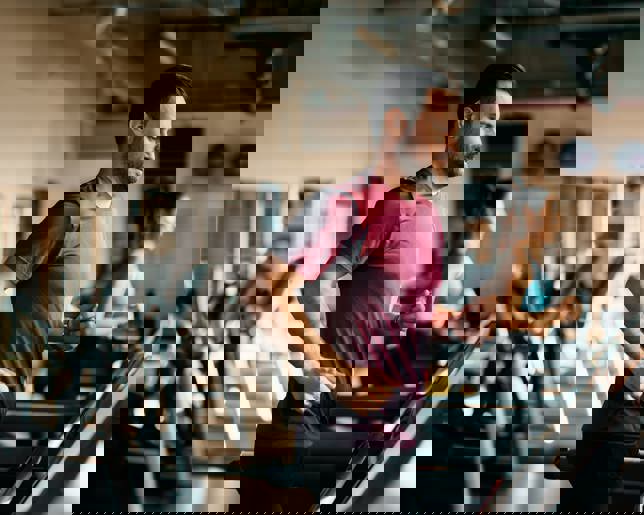 Running on a treadmill at the gym