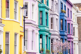 Group of painted houses