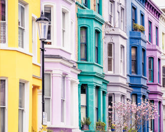 Group of painted houses