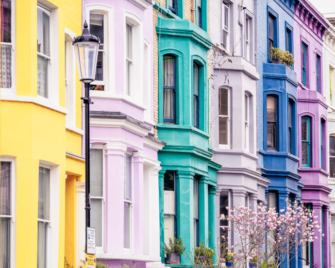 Group of painted houses